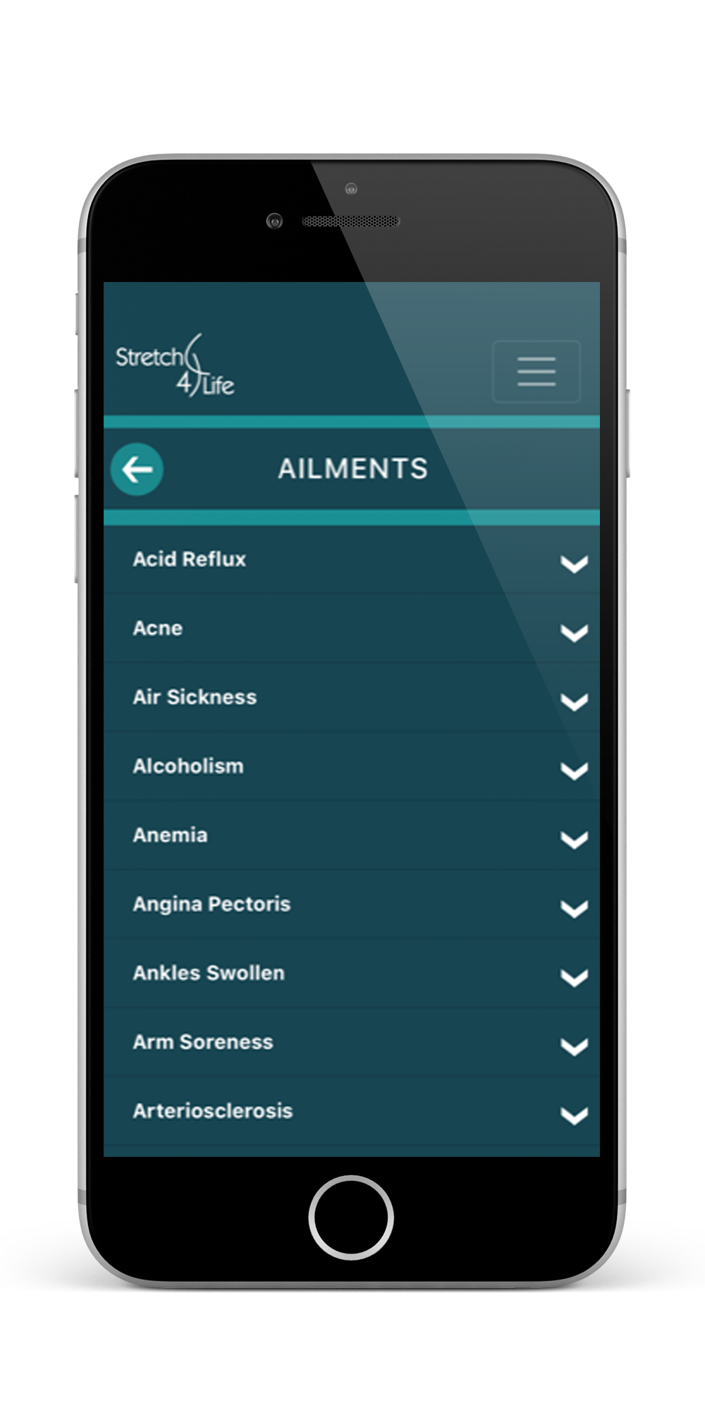 ailments app preview for stretch4life massage clinic